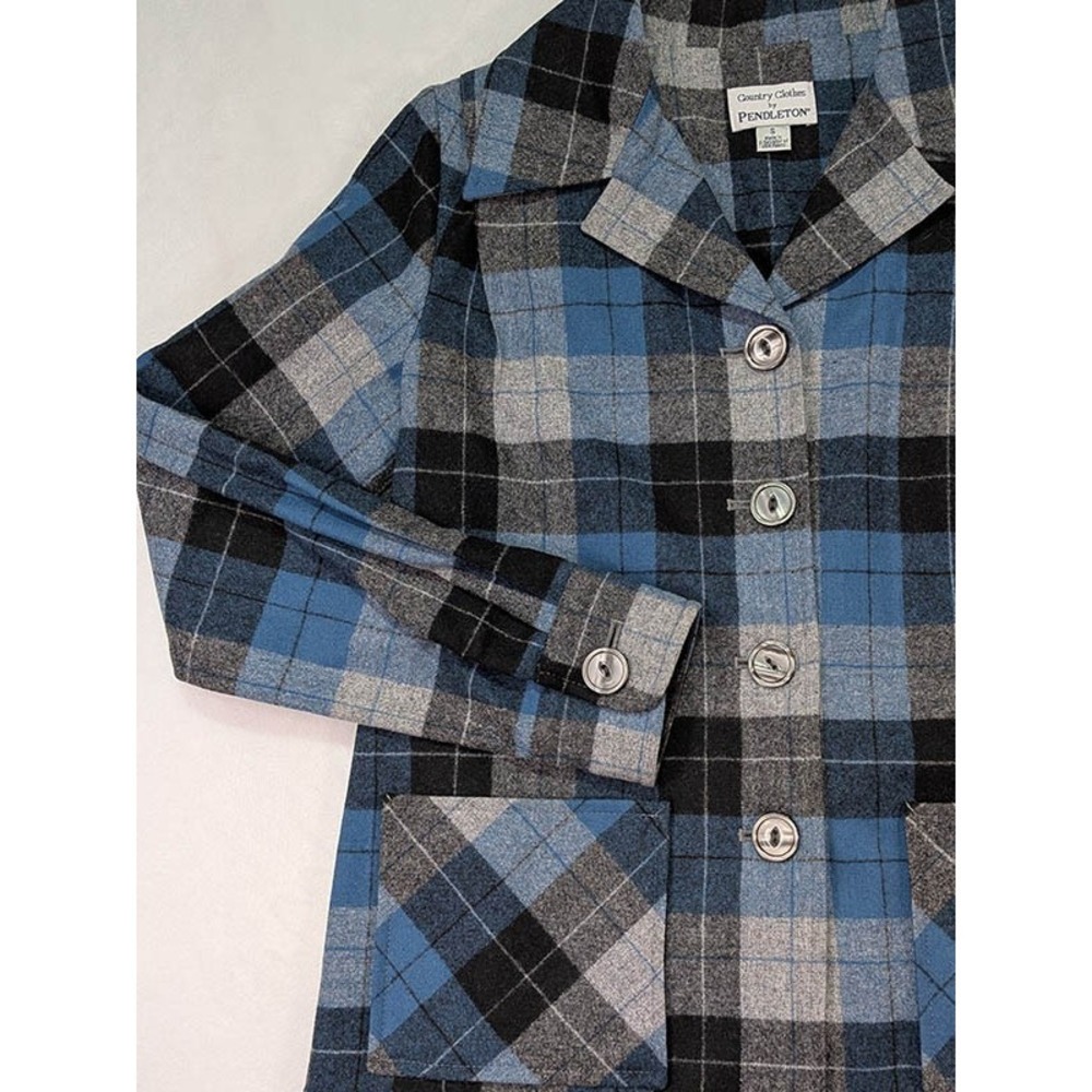 NEW Pendleton Wool Shacket Womens S Lumberjack Blue Coastal Preppy Utility Chore - Picture 3 of 11